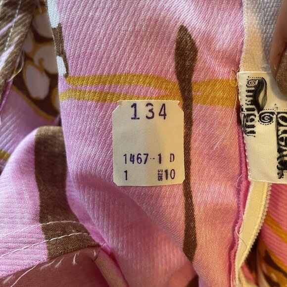 60s Vintage Deadstock Puritan Forever Young Green & Purple Flutter Sleeve Dress - Picture 5 of 8